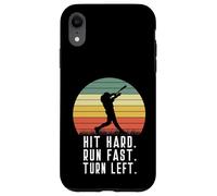 Bateador de béisbol Homerun Hit Hard Run Fast Turn Left Vintage Carcasa para iPhone XR
