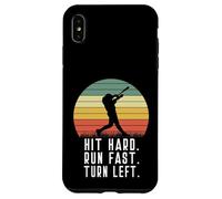 Bateador de béisbol Homerun Hit Hard Run Fast Turn Left Vintage Carcasa para iPhone XS Max