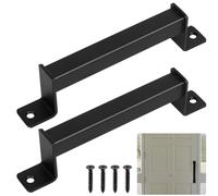 BATENGKEJI 2 Pcs Tirador Puerta Corredera, Tiradores de Puerta de Granero, Tirador Puerta Exterior Interiores, Tiradores Puertas Negro, Manillas Puertas para Puerta de Armario Garaje de Madera