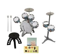 Batera de Jazz para Nios, Batera para Nios Pequeos con Experiencia en Taburete, Compacta con Sonido Fuerte para Principiantes que Aprenden Msica