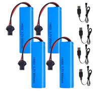 Batería 14500 Recargable 3.7v Litio, Afenau 4 Piezas 14500 Pilas Recargables 800mah con 4 Cargadores USB SM-2P Plug, 14500 Batería 3.7v para Coches RC, Buggies, Tanques, Robots