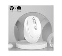 (Batería 2.4G Blanco) Ratón Inalámbrico Batería Macaron Multicolor Ratón Ergonómico Portátil para Juegos