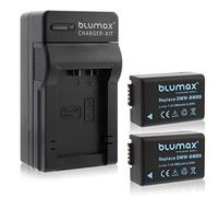Batería 2X Blumax reemplaza Panasonic DMW-BMB9 / DMW-BMB9E 890mAh + Cargador Compatible con Panasonic Lumix DMC-FZ40-FZ45-FZ47-FZ48-FZ60-FZ62-FZ70-FZ72-FZ100-FZ150 Leica V-Lux 2/3