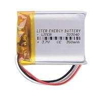 Batería 3 Cables 303040 LiPo 3.7V 350mAh 1.295Wh 1S 5C Liter Energy Battery Recargable con PCM termistor NTC smartwatch Reloj electrónica No Apta para Radio Control 42x30x3mm (3P|350mAh|303040)