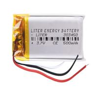 Batería 3 Cables 303450 LiPo 3.7V 500mAh 1.85Wh 1S 5C Liter Energy Battery Recargable con PCM termistor NTC smartwatch Reloj electrónica No Apta para Radio Control 52x34x3mm (3P|500mAh|303450)