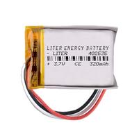 Batería 3 Cables 402535 LiPo 3.7V 320mAh 1.184Wh 1S 5C Liter Energy Battery Recargable con PCM termistor NTC smartwatch Reloj electrónica No Apta para Radio Control 37x25x4mm (3P|320mAh|402535)