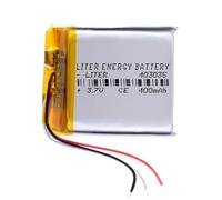 Batería 3 Cables 403035 LiPo 3.7V 400mAh 1.48Wh 1S 5C Liter Energy Battery Recargable con PCM termistor NTC smartwatch Reloj electrónica No Apta para Radio Control 37x30x4mm (3P|400mAh|403035)