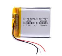 Batería 3 Cables 403443 LiPo 3.7V 750mAh 2.775Wh 1S 5C Liter Energy Battery Recargable con PCM termistor NTC smartwatch Reloj electrónica No Apta para Radio Control 45x34x4mm (3P|750mAh|403443)