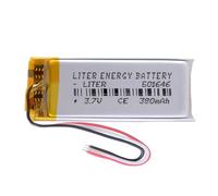 Batería 3 Cables 501646 LiPo 3.7V 380mAh 1.406Wh 1S 5C Liter Energy Battery Recargable con PCM termistor NTC smartwatch Reloj electrónica No Apta para Radio Control 48x16x5mm (3P|380mAh|501646)