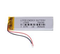Batería 3 Cables 701240 LiPo 3.7V 350mAh 1.295Wh 1S 5C Liter Energy Battery Recargable con PCM termistor NTC smartwatch Reloj electrónica No Apta para Radio Control 42x12x7mm (3P|350mAh|701240)