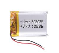 Batería 302025 LiPo 3.7V 110mAh 0.407Wh 1S 5C Liter Energy Battery para Electrónica Recargable teléfono portátil vídeo smartwatch Reloj GPS - No Apta para Radio Control 27x20x3mm (110mAh|302025)