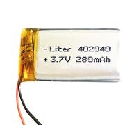 Batería 402040 LiPo 3.7V 280mAh 1.036Wh 1S 5C Liter Energy Battery para Electrónica Recargable teléfono portátil vídeo smartwatch Reloj GPS - No Apta para Radio Control 42x20x4mm (280mAh|402040)
