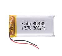 Batería 402040 LiPo 3.7V 380mAh 1.406Wh 1S 5C Liter Energy Battery para Electrónica Recargable teléfono portátil vídeo smartwatch Reloj GPS - No Apta para Radio Control 42x20x4mm (380mAh|402040)