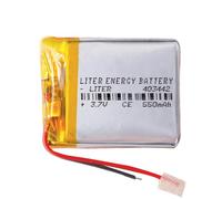 Batería 403442 LiPo 3.7V 550mAh 2.035Wh 1S 5C Liter Energy Battery para Electrónica Recargable teléfono portátil vídeo smartwatch Reloj GPS - No Apta para Radio Control 44x34x4mm (550mAh|403442)