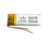 Batería 501235 LiPo 3.7V 150mAh 0.555Wh 1S 5C Liter Energy Battery para Electrónica Recargable teléfono portátil vídeo smartwatch Reloj GPS - No Apta para Radio Control 37x12x5mm (150mAh|501235)