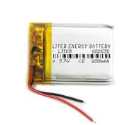 Batería 502535 LiPo 3.7V 500mAh 1.85Wh 1S 5C Liter Energy Battery para Electrónica Recargable teléfono portátil vídeo smartwatch Reloj GPS - No Apta para Radio Control 37x25x5mm (500mAh|502535)