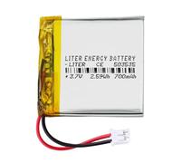 Batería 503535 LiPo 3.7V 700mAh 2.59Wh Recargable Conector PH2.0 (JST-PHR-02) Tipo B Litio: Asegúrese Que la polaridad del Dispositivo Coincide con la batería 37x35x5mm (PH2|700mAh|503535)