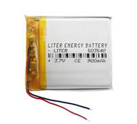 Batería 503540 LiPo 3.7V 900mAh 3.33Wh 1S 5C Liter Energy Battery para Electrónica Recargable teléfono portátil vídeo smartwatch Reloj GPS - No Apta para Radio Control 42x35x5mm (900mAh|503540)