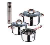 Bateria 5pc acero inoxidable ø16ø18ø20, aptas para inducción+ bergner copper pulverizador de aceite y vinagre ø4x17,5cm en acero inoxidable 9.5 cm