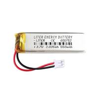 Batería 601752 LiPo 3.7V 550mAh 2.035Wh Recargable Conector PH2.0 (JST-PHR-02) Tipo B Litio: Asegúrese Que la polaridad del Dispositivo Coincide con la batería 54x17x6mm (PH2|550mAh|601752)