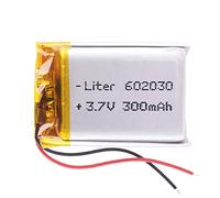 Batería 602030 LiPo 3.7V 300mAh 1.11Wh 1S 5C Liter Energy Battery para Electrónica Recargable teléfono portátil vídeo smartwatch Reloj GPS - No Apta para Radio Control 32x20x6mm (300mAh|602030)