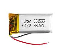 Batería 651533 LiPo 3.7V 350mAh 1.295Wh 1S 5C Liter Energy Battery para Electrónica Recargable teléfono portátil vídeo smartwatch Reloj GPS - No Apta para Radio Control 35x15x6.5mm (350mAh|651533)