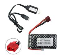 Batería 7,4V / 1600mAh / 9125 + Cable USB Compatible Con Baterías De 7,4V
