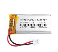 Batería 701230 LiPo 3.7V 300mAh 1.11Wh Recargable Conector PH2.0 (JST-PHR-02) Tipo B Litio: Asegúrese Que la polaridad del Dispositivo Coincide con la batería 32x12x7mm (PH2|300mAh|701230)