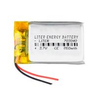 Batería 703040 LiPo 3.7V 850mAh 3.145Wh 1S 5C Liter Energy Battery para Electrónica Recargable teléfono portátil vídeo smartwatch Reloj GPS - No Apta para Radio Control 42x30x7mm (850mAh|703040)