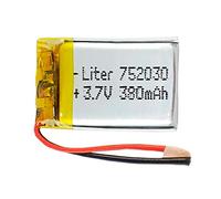 Batería 752030 LiPo 3.7V 380mAh 1.406Wh 1S 5C Liter Energy Battery para Electrónica Recargable teléfono portátil vídeo smartwatch Reloj GPS - No Apta para Radio Control 32x20x7.5mm (380mAh|752030)