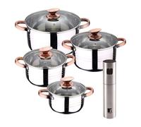 Bateria 8pc acero inoxidable apta para inducción Colección San Ignacio Premium + Bergner Copper Pulverizador de Aceite y vinagre