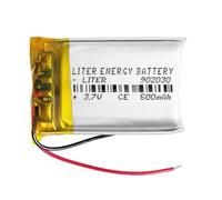 Batería 902030 LiPo 3.7V 500mAh 1.85Wh 1S 5C Liter Energy Battery para Electrónica Recargable teléfono portátil vídeo smartwatch Reloj GPS - No Apta para Radio Control 32x20x9mm (500mAh|902030)