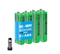 Batería AAA de 400 mAh para teléfono, pilas AAA recargables para teléfonos inalámbricos, 1,2 V, NI-MH, 400 mAh, para teléfonos Panasonic Gigaset, 8 unidades