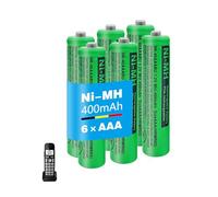 Batería AAA de 400 mAh para teléfono, pilas AAA recargables para teléfonos inalámbricos, batería de 1,2 V NI-MH, 400 mAh, para teléfonos Panasonic Gigaset, 6 unidades