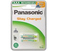 Panasonic Stay Charged - Pack de Pilas Recargables (750 mAh, 1.2 V, 2 Unidades), Blanco
