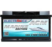 Batería AGM 100Ah 12V de Ciclo Profundo - Sin Mantenimiento, Ideal para Barco, Coche, Caravana, Energía Solar y Sistemas Off Grid