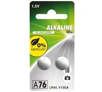 Batería alcalina A76 LR44, 1.5V, duración Prolongada, Ideal para calculadoras, Juguetes y Dispositivos electrónicos pequeños.