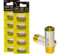 Batería alcalina de 23 A 12 V A23 / MN21/23/ L1028 / V23GA / LRV08 para mandos a distancia, timbres inalámbricos, sistemas de seguridad (10 unidades)