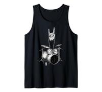 Batería Amante del Baterista Cool Retro Vintage Goth Alt Metal EMO Camiseta sin Mangas