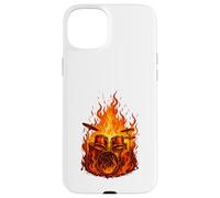 Batería banda de rock Drummer Flame Rocker para amantes de la batería Carcasa para iPhone 15 Plus