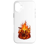 Batería banda de rock Drummer Flame Rocker para amantes de la batería Carcasa para iPhone 16 Plus