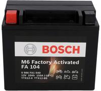 Bosch FA104 - Batería para Motocicletas AGM - 12V 180A 10Ah - Adecuada para motocicletas, motos de enduro, scooters, quads, motos de agua - Compatible M6014, BTX12-BS, BTX12