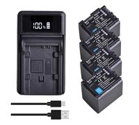 Batería BP-820 BP820 + Cargador USB LED, Compatible con Canon, VIXIA HF G30 G40 XA10 XA20 XA25 XA30 XA35 XA40 XA45 XA50 GX10 HFG21 HFG40 HFM300(4xBattery 1xCharger)