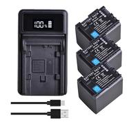 Batería BP-820 BP820 + Cargador USB LED, Compatible con Canon, VIXIA HF G30 G40 XA10 XA20 XA25 XA30 XA35 XA40 XA45 XA50 GX10 HFG21 HFG40 HFM300(3xBattery 1xCharger)