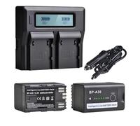 Batería BP-A30 BPA30 + Cargador Dual LCD, Compatible con Canon BP-A30 BP-A60 BP-A90 EOS C200, C220B, C300 Mark II, C500 Mark II(2 Battery UK Charger)