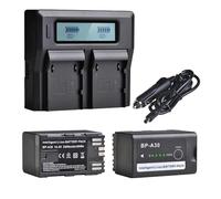 Batería BP-A30 BPA30 + Cargador Dual LCD, Compatible con Canon BP-A30 BP-A60 BP-A90 EOS C200, C220B, C300 Mark II, C500 Mark II(2 Battery US Charger)