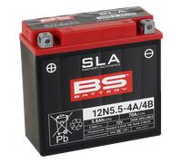 BS Battery 300841 12N5.5-4A AGM SLA - Batería para moto, color negro