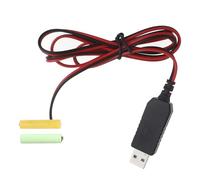 Batería: cable USB de 5 V a 3 V | Adaptador de batería AA/AAA para dispositivos de bajo voltaje, cable de alimentación ABS verde de 1 m, reemplaza las baterías LR6/LR03 para un uso ecológico
