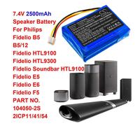 Batería Cameron Sino de 2500 mAh para barra de sonido Fidelio B5, B5/12, HTL9100, HTL9300, HTL9100,