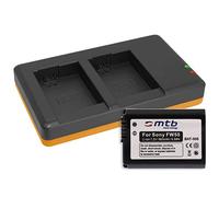 Batería + Cargador Doble (USB) Compatible con Sony NP-FW50 / RX10 II, III/Alpha 5100, 6000, 6300, 6500 / DSLR-, NEX-, SLT-, ILCE… - Ver Lista! (Contiene Cable Micro USB)